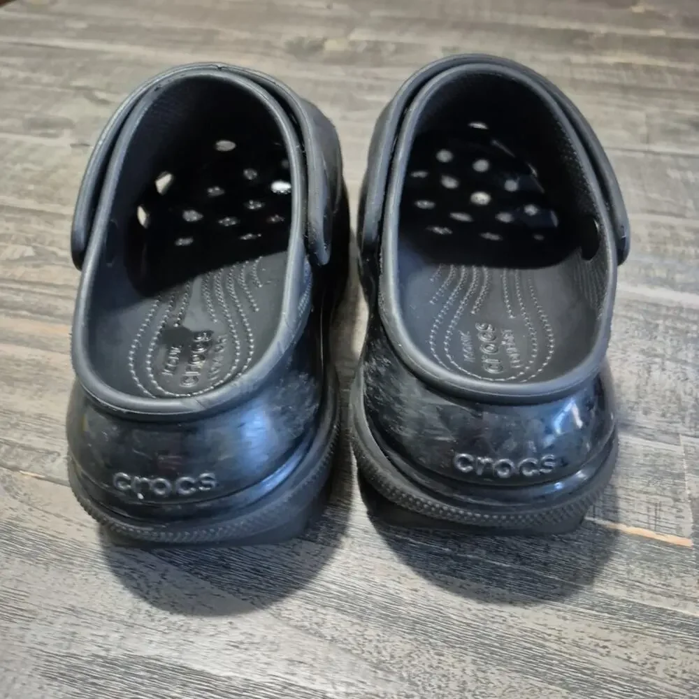 Crocs Mega Crush Clogs Black Unisex Men 4 Womens 6 Platform Shoes Slip On Garden